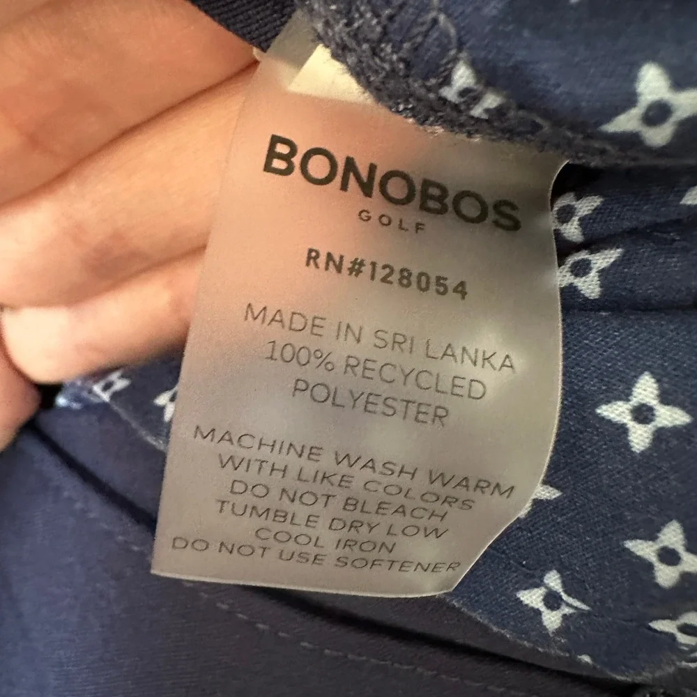 Bonobos Golf Athletic Pants Mens 34x32 Blue 100% Recycled Polyester‎